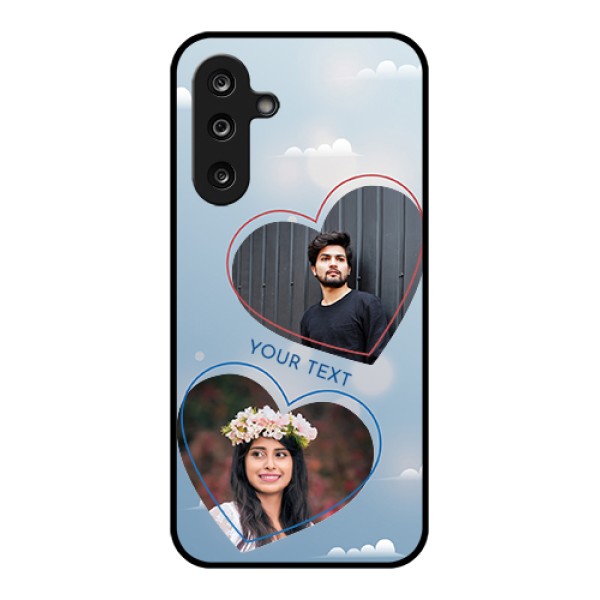 Samsung Galaxy M36 5G Custom Glass Phone Case - Blue Color Couple Design Samsung Galaxy M36 5G Custom Glass Phone Case - Blue Color Couple Design