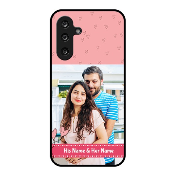 Samsung Galaxy M36 5G Custom Glass Phone Case - Love Design Peach Color Samsung Galaxy M36 5G Custom Glass Phone Case - Love Design Peach Color