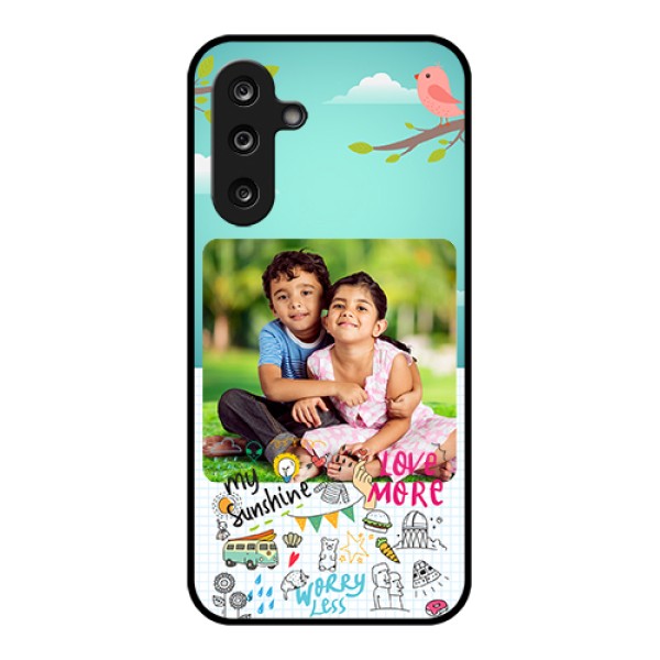 Samsung Galaxy M36 5G Custom Glass Phone Case - Doodle Love Design