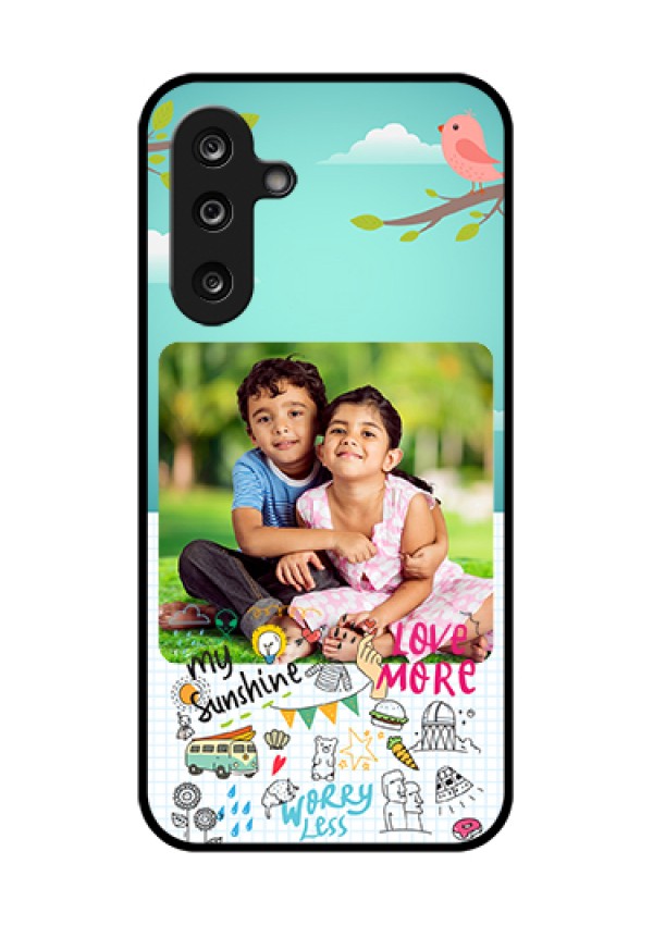 Samsung Galaxy M36 5G Custom Glass Phone Case - Doodle Love Design