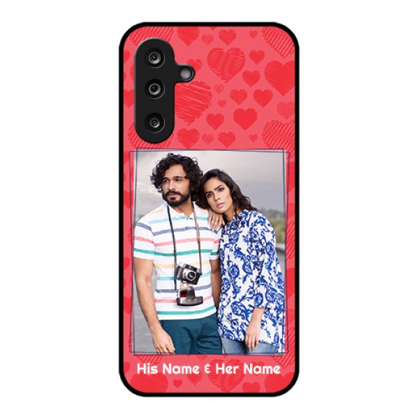 Samsung Galaxy M36 5G Custom Glass Phone Case - With Red Heart Symbols Design Samsung Galaxy M36 5G Custom Glass Phone Case - With Red Heart Symbols Design
