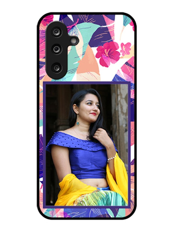 Custom Samsung Galaxy M36 5G Custom Glass Phone Case - Abstract Floral Design