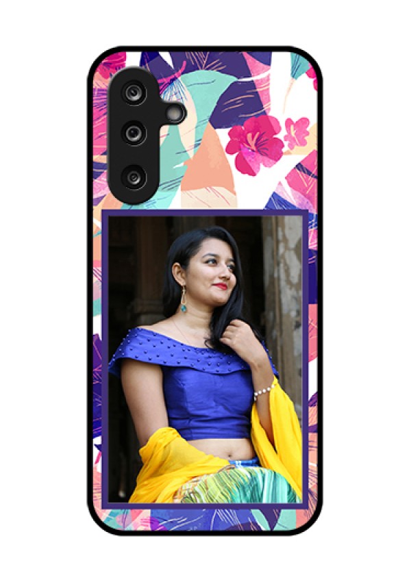Samsung Galaxy M36 5G Custom Glass Phone Case - Abstract Floral Design