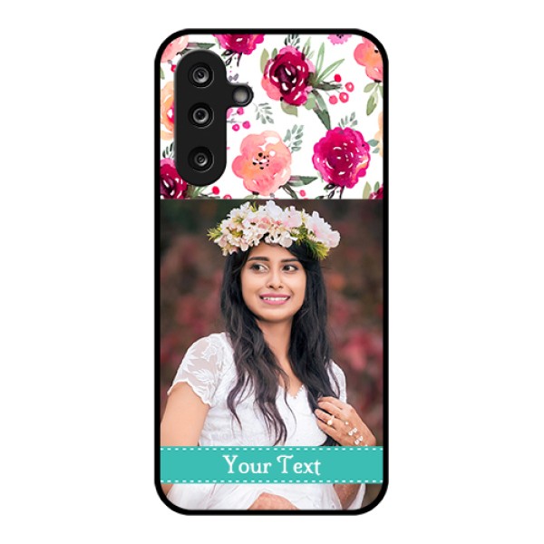 Samsung Galaxy M36 5G Custom Glass Phone Case - Water Colors Floral Design Samsung Galaxy M36 5G Custom Glass Phone Case - Water Colors Floral Design