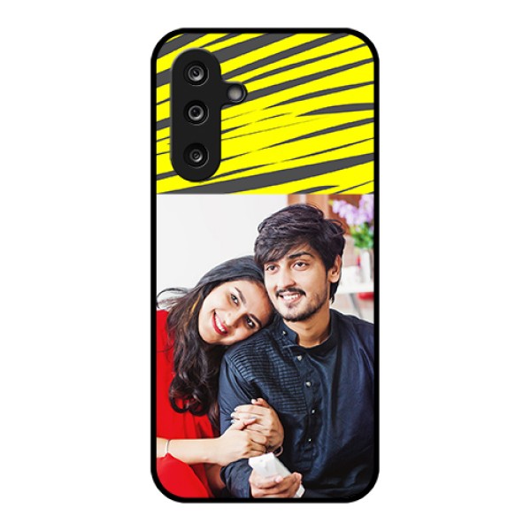 Samsung Galaxy M36 5G Custom Glass Phone Case - Yellow Abstract Design