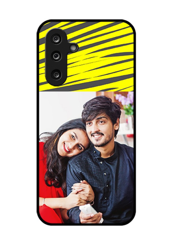 Samsung Galaxy M36 5G Custom Glass Phone Case - Yellow Abstract Design