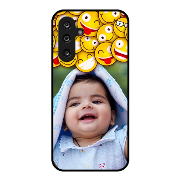Samsung Galaxy M36 5G Custom Glass Phone Case - With Smiley Emoji Design Samsung Galaxy M36 5G Custom Glass Phone Case - With Smiley Emoji Design