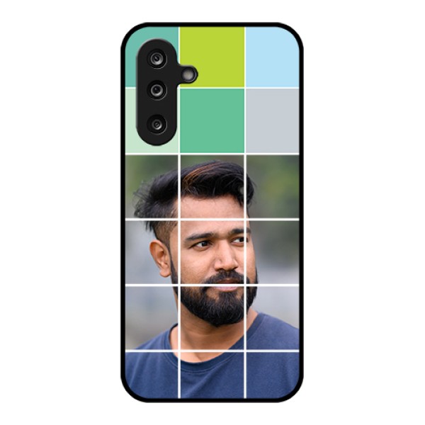 Samsung Galaxy M36 5G Custom Glass Phone Case - With White Box Pattern Samsung Galaxy M36 5G Custom Glass Phone Case - With White Box Pattern