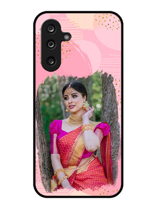 Custom Samsung Galaxy M36 5G Custom Glass Phone Case - Gold Glitter Splash Design