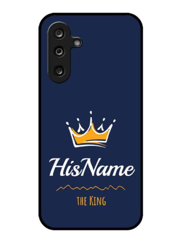 Custom Samsung Galaxy M36 5G Custom Glass Phone Case - King With Name Design