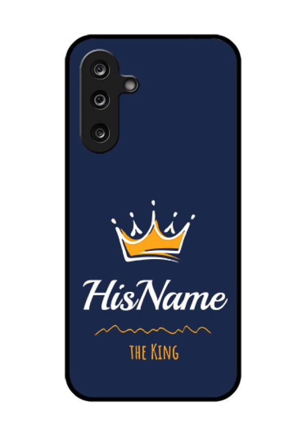 Samsung Galaxy M36 5G Custom Glass Phone Case - King With Name Design