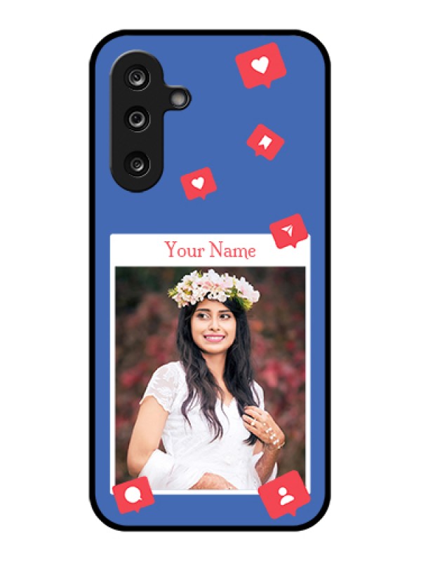 Custom Samsung Galaxy M36 5G Custom Glass Phone Case - Like Share And Comment Design