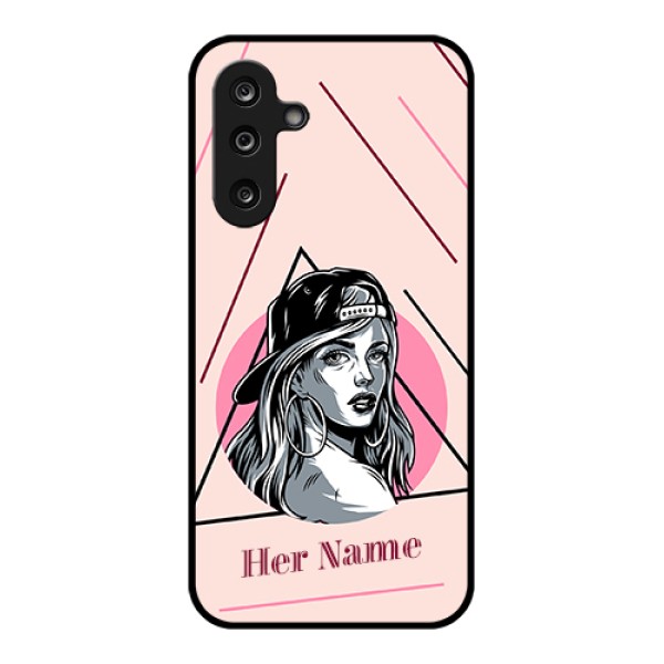 Samsung Galaxy M36 5G Custom Glass Phone Case - Rockstar Girl Design Samsung Galaxy M36 5G Custom Glass Phone Case - Rockstar Girl Design