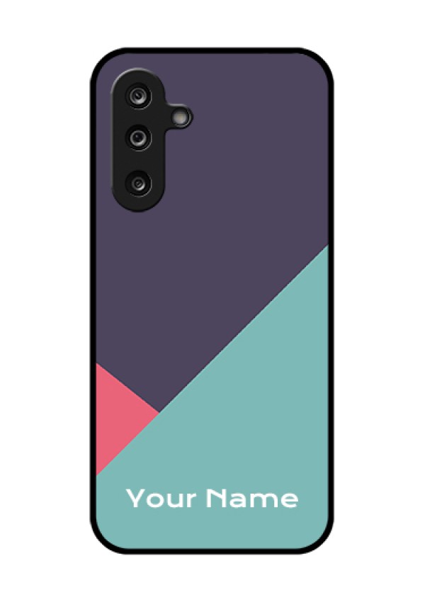 Samsung Galaxy M36 5G Custom Glass Phone Case - Tri Color Abstract Design