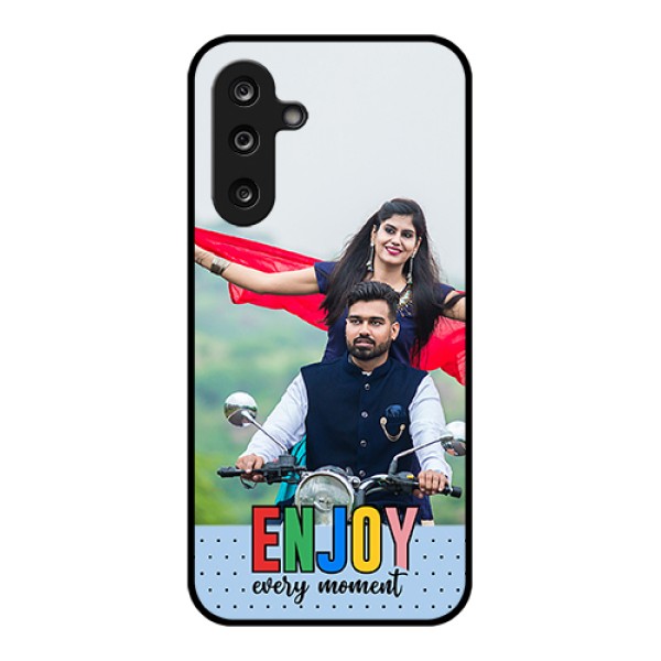 Samsung Galaxy M36 5G Custom Glass Phone Case - Enjoy Every Moment Design Samsung Galaxy M36 5G Custom Glass Phone Case - Enjoy Every Moment Design