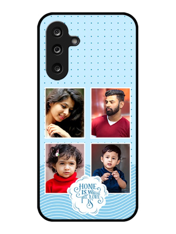 Custom Samsung Galaxy M36 5G Custom Glass Phone Case - Cute Love Quote With 4 Pic Upload Design