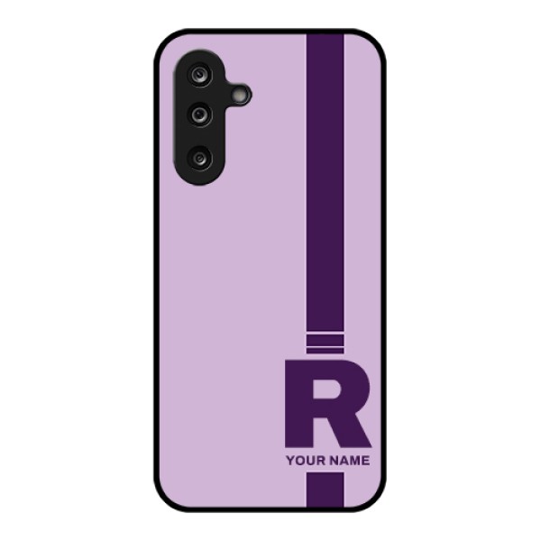 Samsung Galaxy M36 5G Custom Glass Phone Case - Simple Dual Tone Stripe With Name Design Samsung Galaxy M36 5G Custom Glass Phone Case - Simple Dual Tone Stripe With Name Design