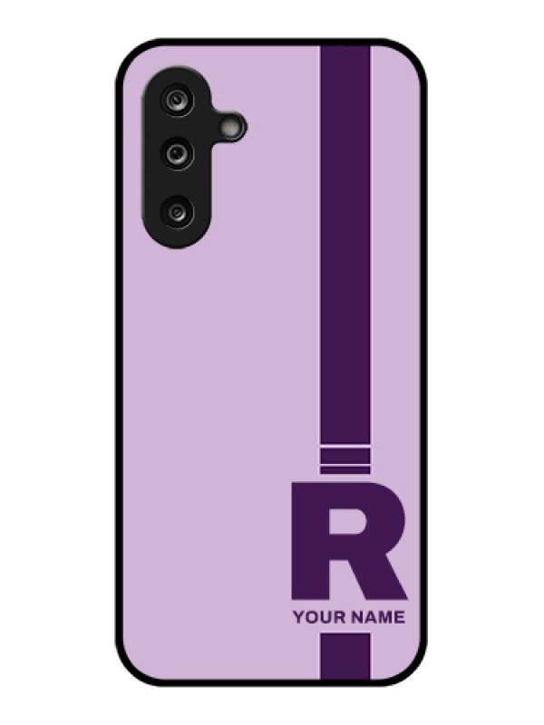 Custom Samsung Galaxy M36 5G Custom Glass Phone Case - Simple Dual Tone Stripe With Name Design