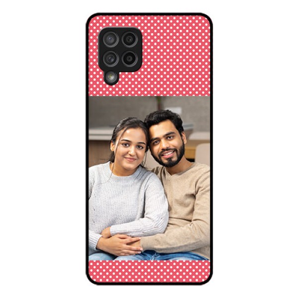 Galaxy M42 5G Custom Glass Phone Case - White Dotted Design