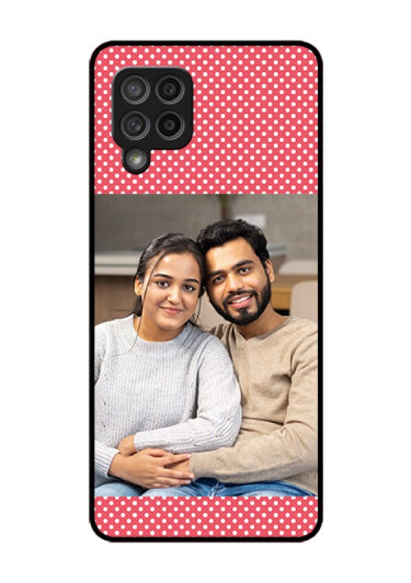 Galaxy M42 5G Custom Glass Phone Case - White Dotted Design