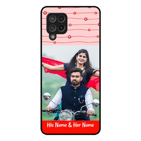 Galaxy M42 5G Personalized Glass Phone Case - Red Pattern Case Design Galaxy M42 5G Personalized Glass Phone Case - Red Pattern Case Design