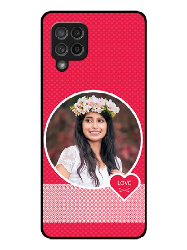 Custom Galaxy M42 5G Personalised Glass Phone Case - Pink Pattern Design