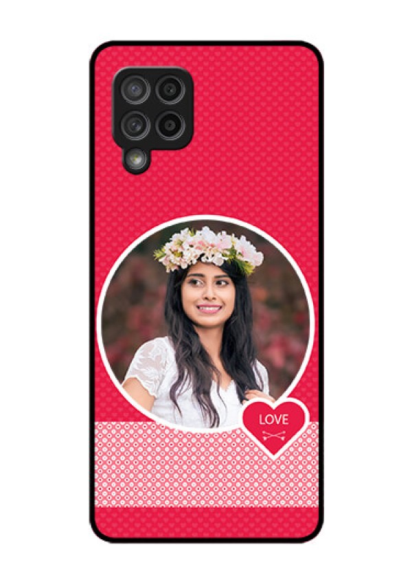 Galaxy M42 5G Personalised Glass Phone Case - Pink Pattern Design