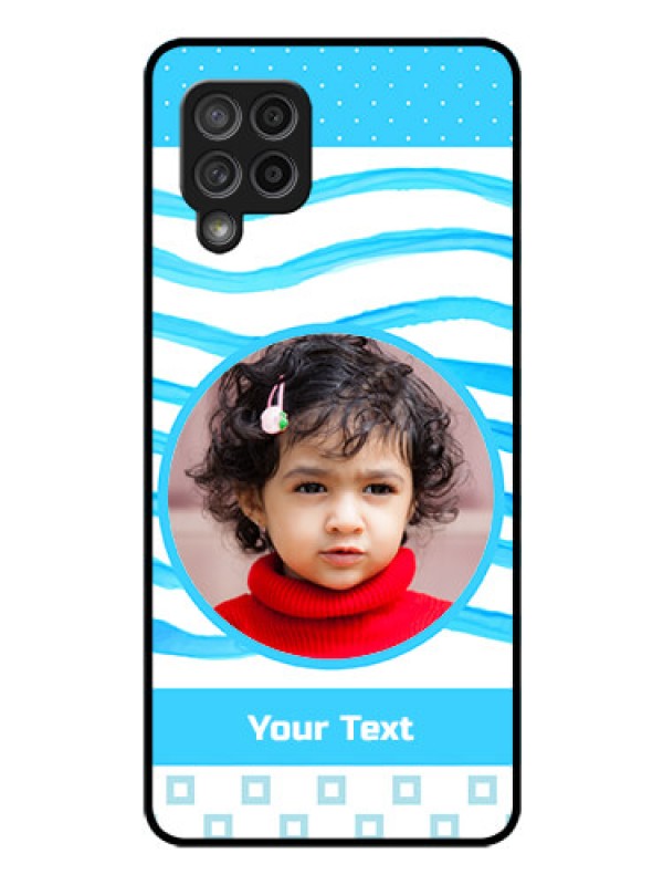 Custom Galaxy M42 5G Custom Glass Phone Case - Simple Blue Case Design
