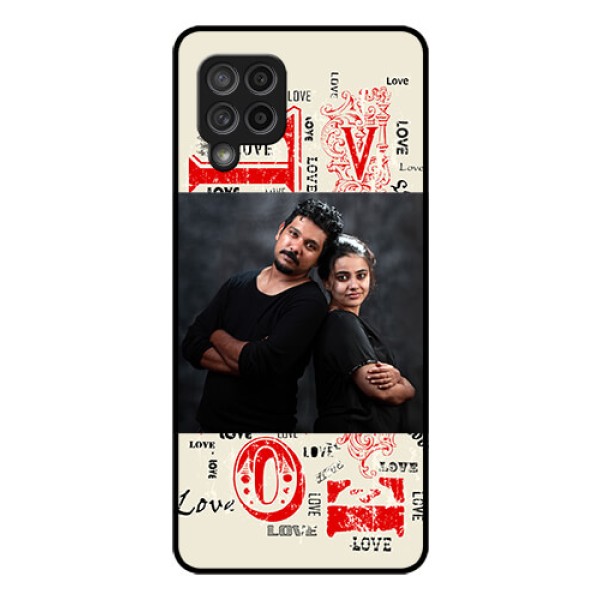 Galaxy M42 5G Photo Printing on Glass Case - Trendy Love Design Case Galaxy M42 5G Photo Printing on Glass Case - Trendy Love Design Case