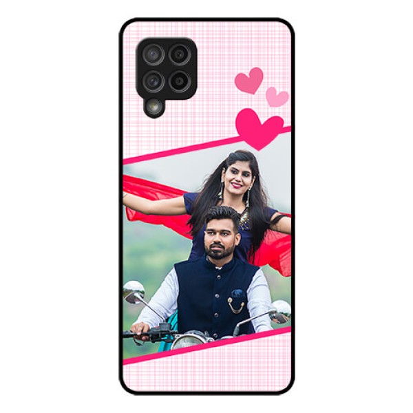 Galaxy M42 5G Custom Glass Phone Case - Love Shape Heart Design Galaxy M42 5G Custom Glass Phone Case - Love Shape Heart Design