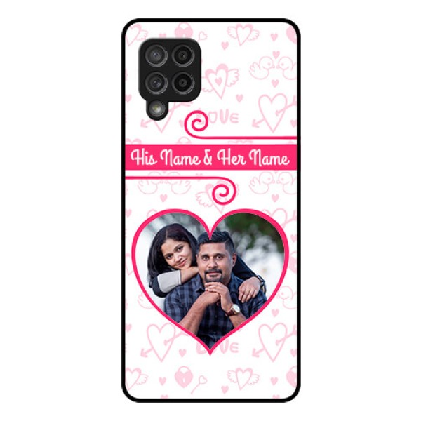 Galaxy M42 5G Personalized Glass Phone Case - Heart Shape Love Design Galaxy M42 5G Personalized Glass Phone Case - Heart Shape Love Design