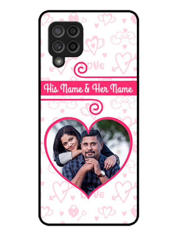 Custom Galaxy M42 5G Personalized Glass Phone Case - Heart Shape Love Design