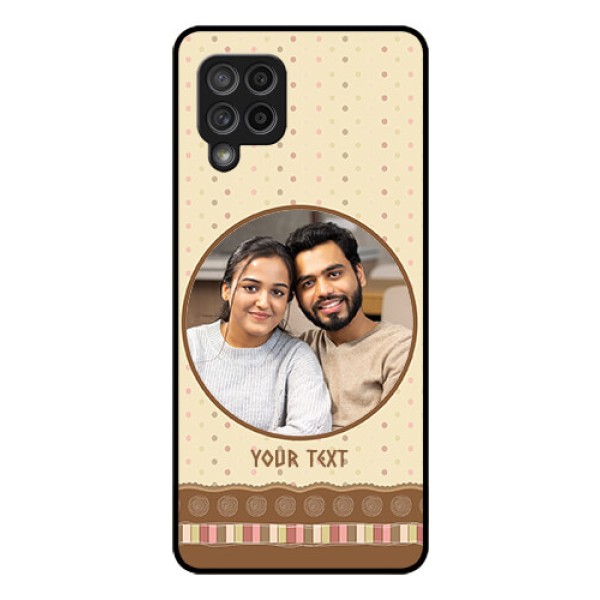 Galaxy M42 5G Custom Glass Mobile Case - Brown Dotted Mobile Case Design Galaxy M42 5G Custom Glass Mobile Case - Brown Dotted Mobile Case Design