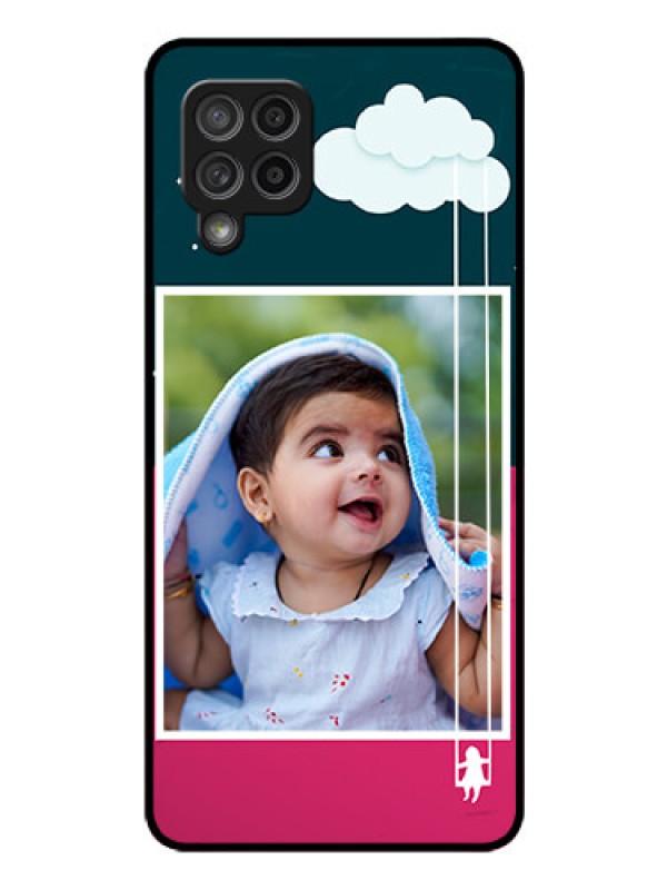 Custom Galaxy M42 5G Custom Glass Phone Case - Cute Girl with Cloud Design