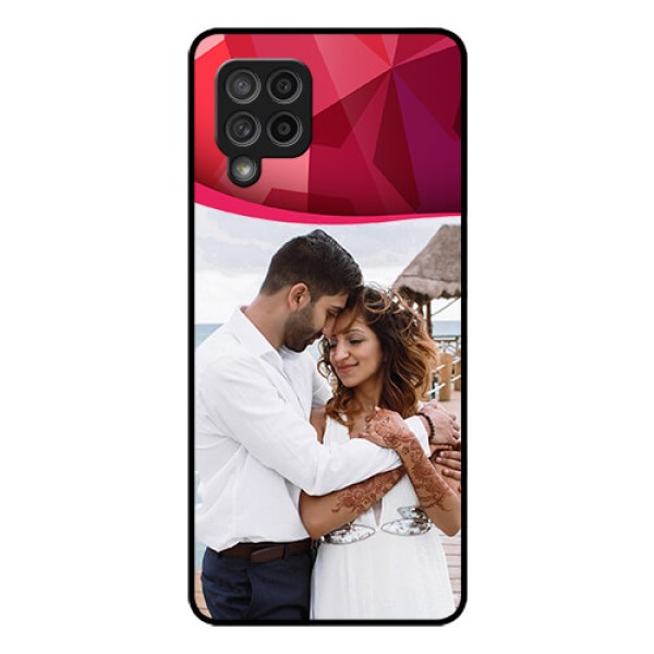 Galaxy M42 5G Custom Glass Mobile Case - Red Abstract Design