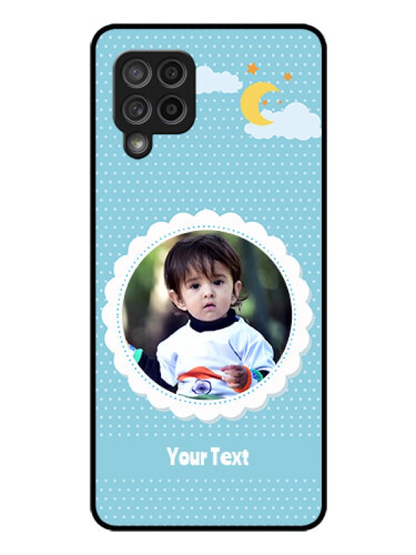Custom Galaxy M42 5G Personalised Glass Phone Case - Violet Pattern Design