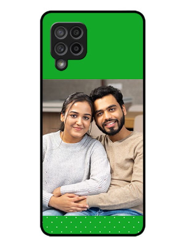 Custom Galaxy M42 5G Personalized Glass Phone Case - Green Pattern Design
