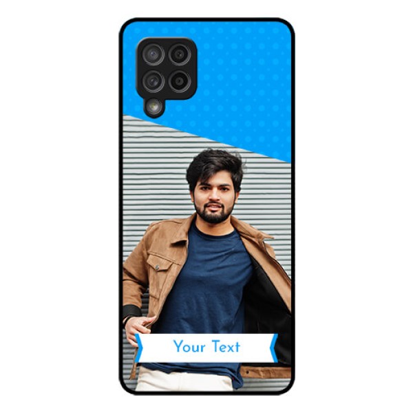 Galaxy M42 5G Photo Printing on Glass Case - Simple Blue Color Design Galaxy M42 5G Photo Printing on Glass Case - Simple Blue Color Design