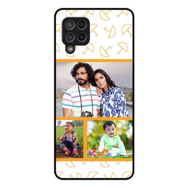 Galaxy M42 5G Custom Glass Mobile Case - Yellow Pattern Design