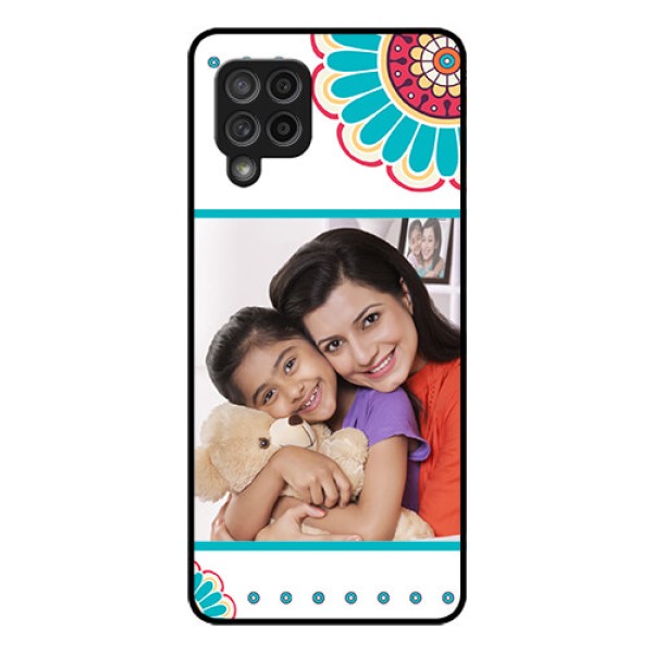Galaxy M42 5G Custom Glass Phone Case - Flower Design