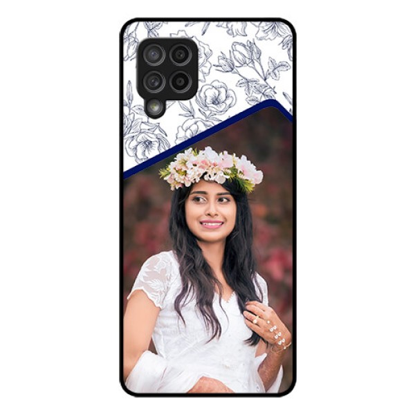 Galaxy M42 5G Personalized Glass Phone Case - Premium Floral Design
