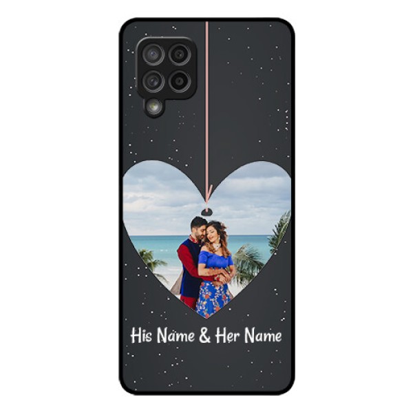 Galaxy M42 5G Custom Glass Phone Case - Hanging Heart Design