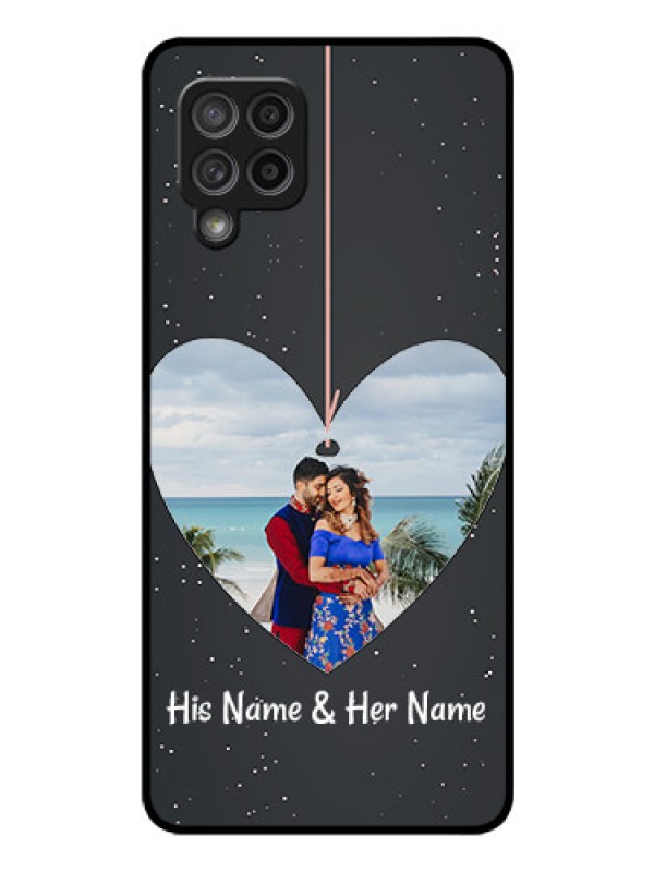 Custom Galaxy M42 5G Custom Glass Phone Case - Hanging Heart Design