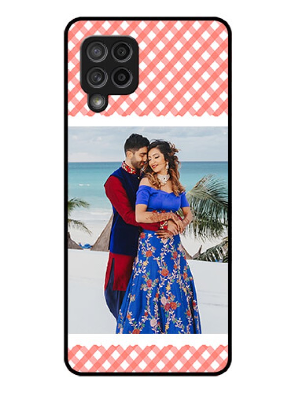 Custom Galaxy M42 5G Personalized Glass Phone Case - Pink Pattern Design