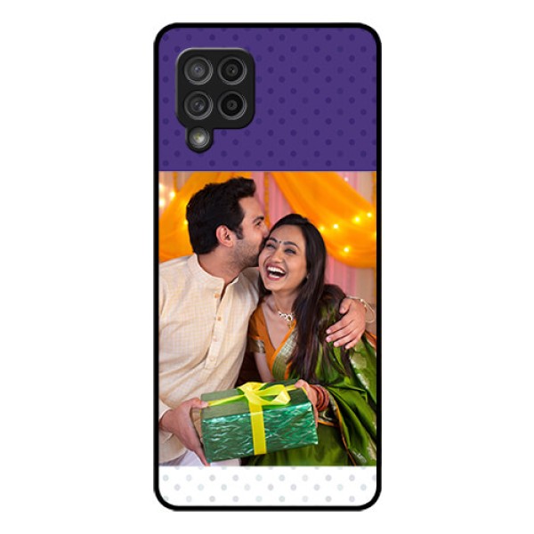 Galaxy M42 5G Personalized Glass Phone Case - Violet Pattern Design Galaxy M42 5G Personalized Glass Phone Case - Violet Pattern Design