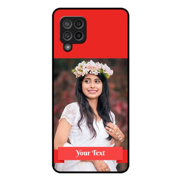 Galaxy M42 5G Custom Glass Phone Case - Simple Red Color Design Galaxy M42 5G Custom Glass Phone Case - Simple Red Color Design