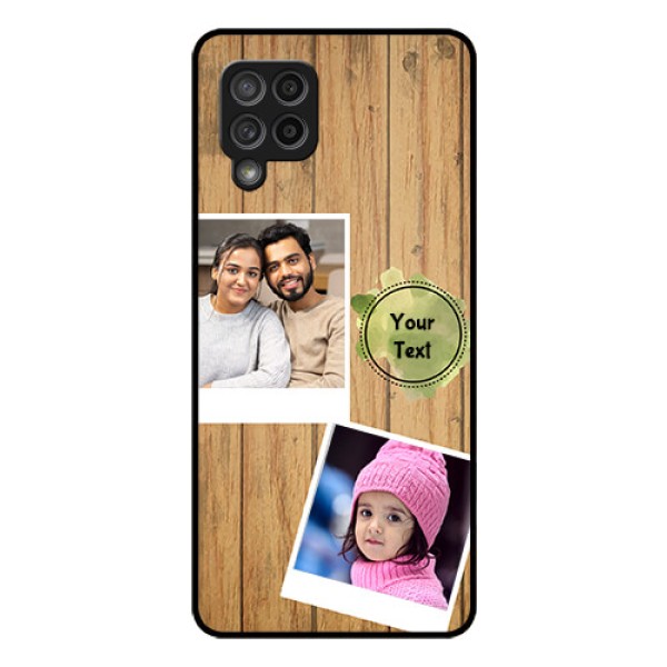 Galaxy M42 5G Custom Glass Phone Case - Wooden Texture Design