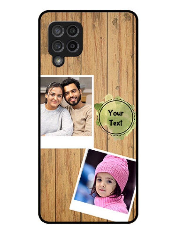 Custom Galaxy M42 5G Custom Glass Phone Case - Wooden Texture Design
