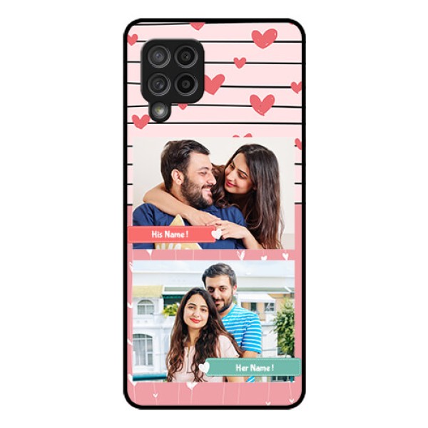 Galaxy M42 5G Custom Glass Mobile Case - Photo with Heart Design