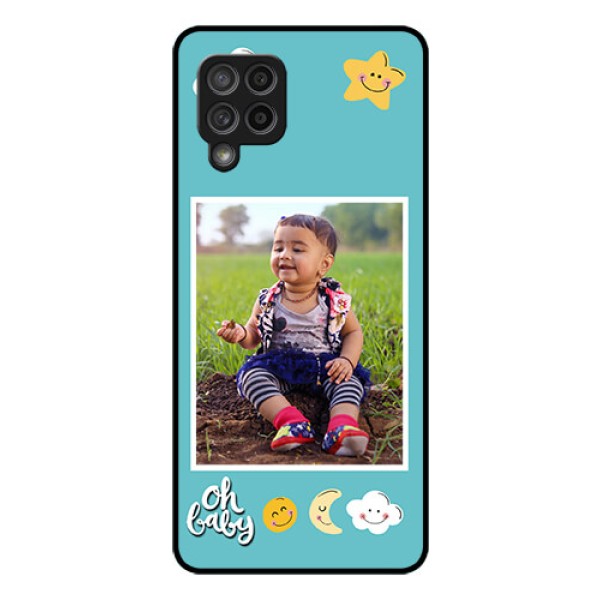 Galaxy M42 5G Personalized Glass Phone Case - Smiley Kids Stars Design Galaxy M42 5G Personalized Glass Phone Case - Smiley Kids Stars Design
